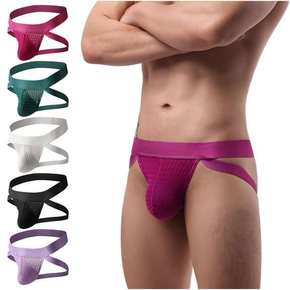 HVOBTTY Mens Fashion Loose Briefs, Everyday Comfortable Briefs for Men, Men's Casual Solid Color Soft Sports Breathable Lightweight Loose Briefs Purple, L