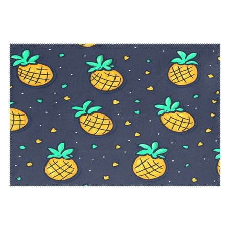 

Pineapple Pattern 12x18in Heat-Resistant Non-Slip Place Mat Durable and Wrinkle-Resistant