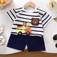 thumbnail image 2 of Fozruso Girls 2PC Clothing Set Summer Boys And Girls Short Sleeved T Shirt Set Boys And Girls Short Sleeved Shorts Two Piece Set,18-24 Months(Black), 2 of 3