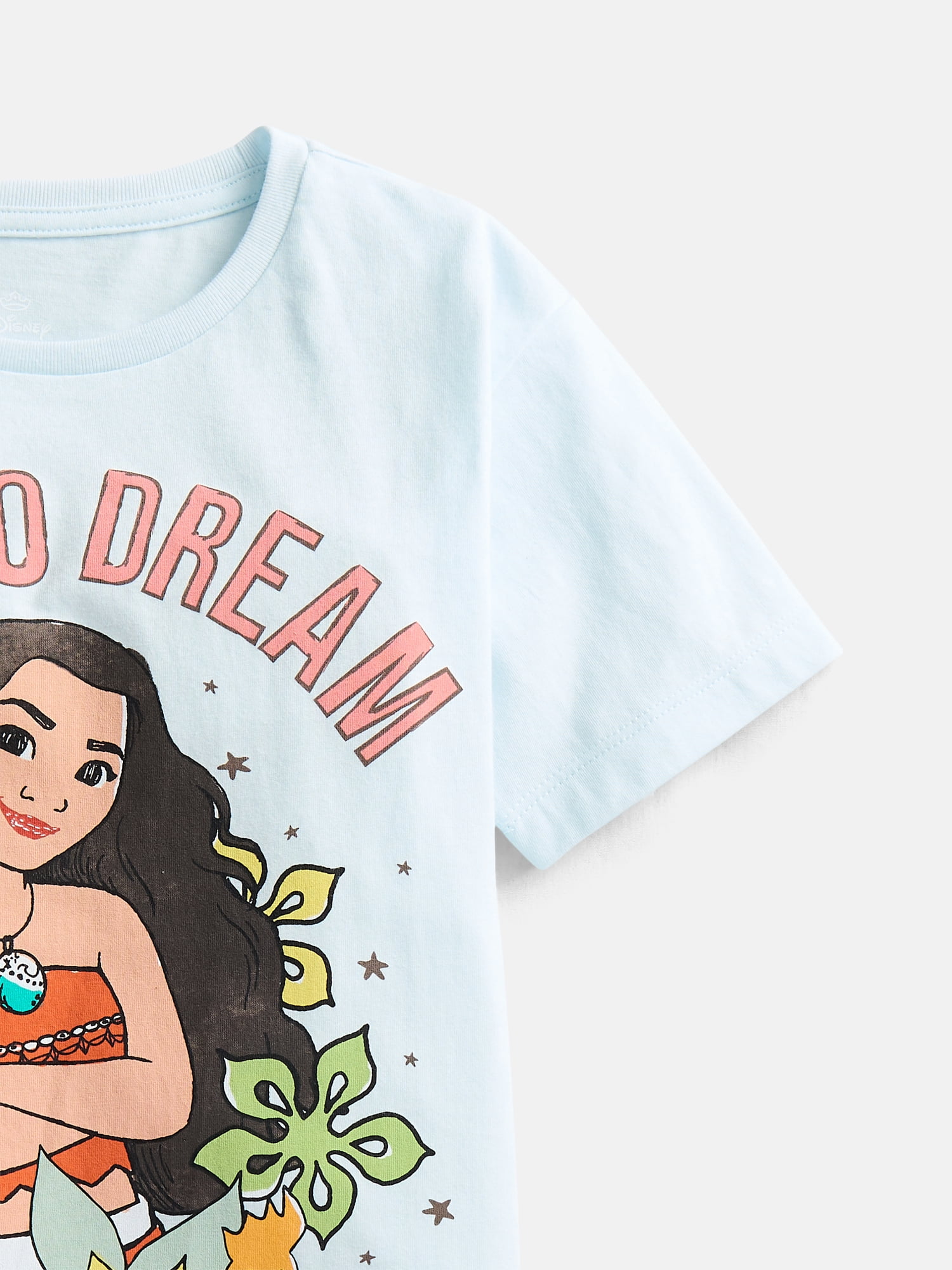 Disney Moana Girls' Graphic Tee with Short Sleeves, Sizes 4-16