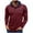 Wine, variant on BLCHUNen Long Sleeve Tops for Men Hooded Drawstring Pullover Button Casual Fall Workout Sports Sweatshirts with Pocket
