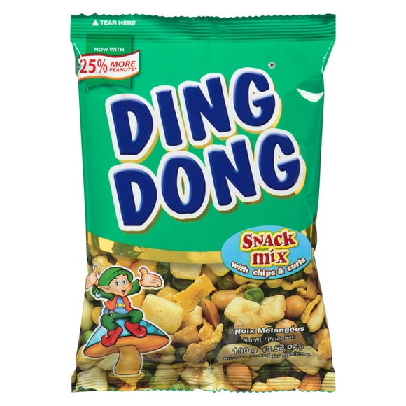 Ding Dong Snack Mix with Chips and Curls 100g per Bag, Mix Nuts, Beans, and Chips