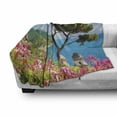 thumbnail image 2 of Tree Soft Flannel Fleece Throw Blanket, Picture of the Famous Amalfi Coast with Gulf Salerno Campania Italy, Cozy Plush for Indoor and Outdoor Use, 50" x 60", Azure Blue Multicolor, by Ambesonne, 2 of 5