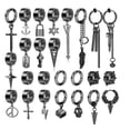 thumbnail image 1 of 25 Aretes Falsos Piercing Hombre Imán Acero Inoxidable Modelo Negro, 1 of 4