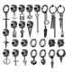 thumbnail image 1 of 25 Aretes Falsos Piercing Hombre Imán Acero Inoxidable Modelo Negro, 1 of 4