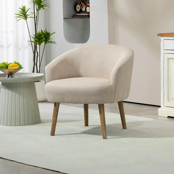 Mainstays Curved Textured Accent Chair, Beige