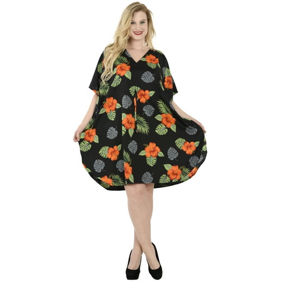 HAPPY BAY Women's Summer Loungewear OverSize Caftan Mini Casual Sundress 2X-3X Kohl_AC729