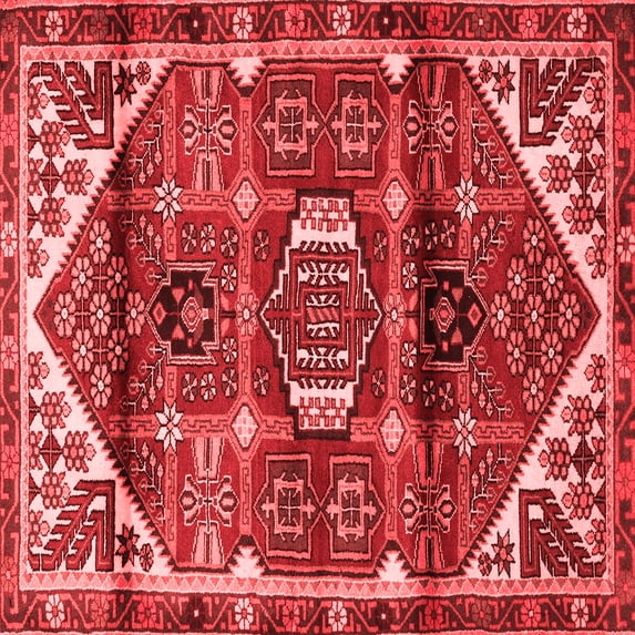 Ahgly Company Indoor Square Persian Red Traditional Area Rugs, 6' Square
