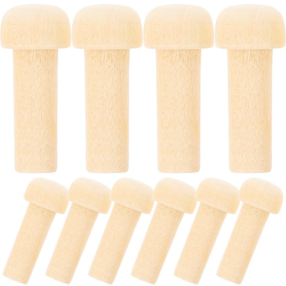 OGITUDE 10pcs Mini Wooden Pegs Wooden Rod Accessory Unfinished Wooden Craft Wooden Axle Pegs