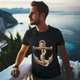 thumbnail image 5 of Summer Men Tee ShirtShip Graphic Letter Print T Shirts Crew Neck Short Sleeves Sports Sizes XS-5XL, 5 of 5