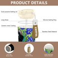 thumbnail image 3 of 500ml Stainless Steel Coffee Mug with Portable Beige Strap Vacuum Insulated Ceramic Coated Coffee Tumbler Black Cat and Irises, 3 of 8