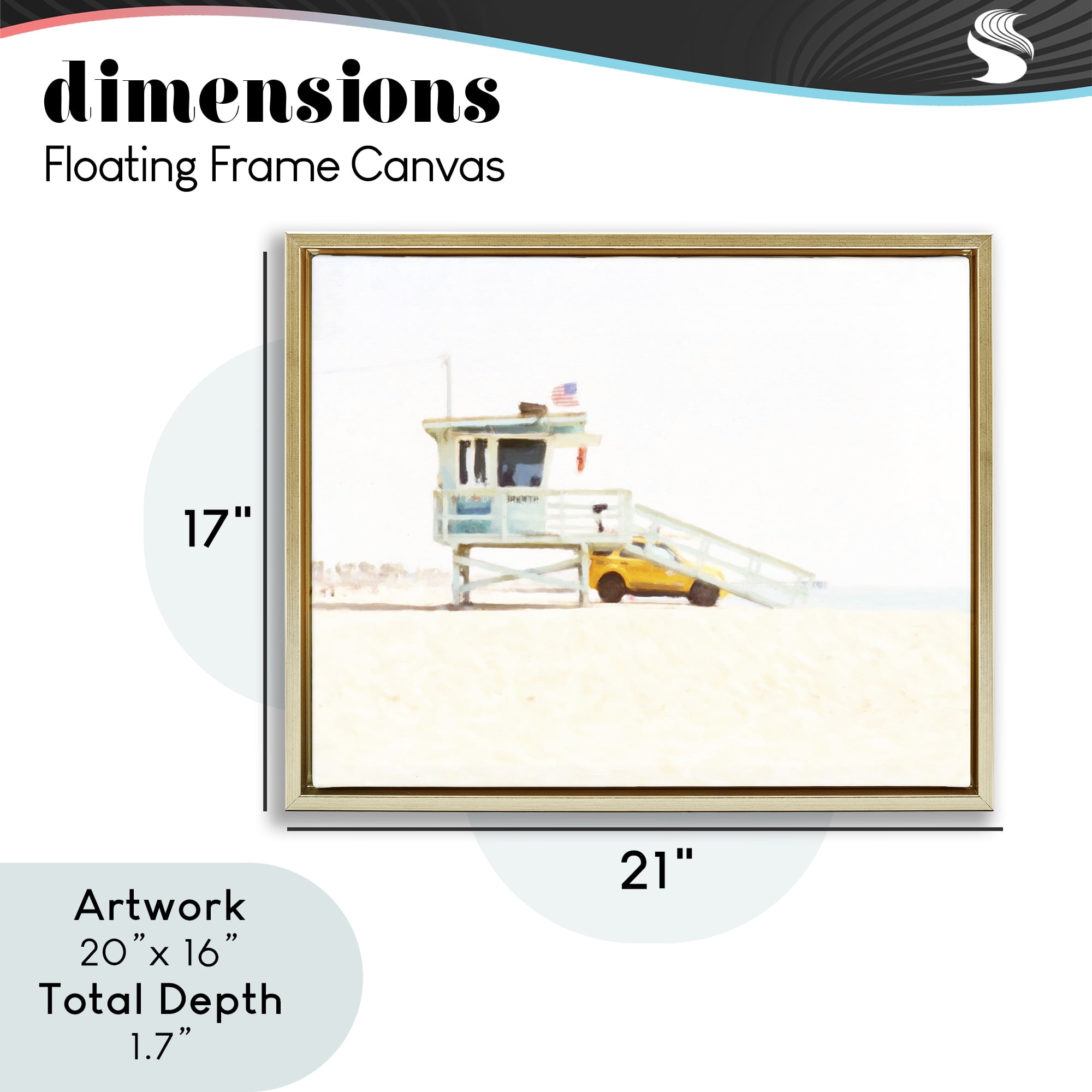 Stupell Industries Soft Light Lifeguard Station Gold Framed Floater Canvas Wall Art, design by Kim Curinga