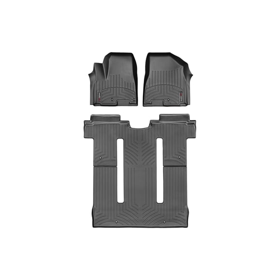 WeatherTech Custom Fit FloorLiners compatible with 2015-2021 Kia Sedona - Complete Set (1st Row, 1-Piece 2nd/3rd Row), Black
