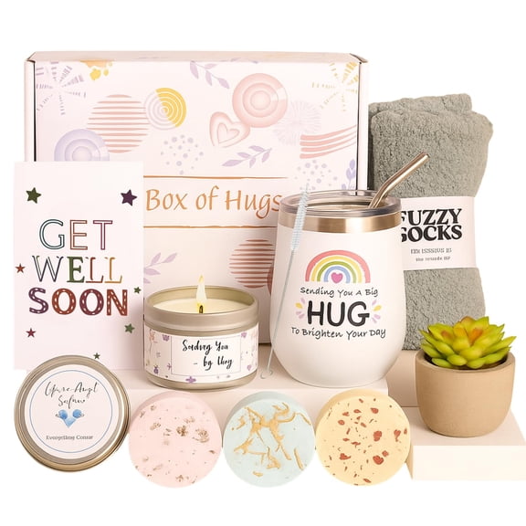 Get Well Gifts for Women Feel Better Gifts Get Well Soon Gift Baskets for Women After Surgery Cancer Care Gifts for Friend Sick Chemo Care Package Encouraging Pamper Comfort Wellness Gift Box For Her