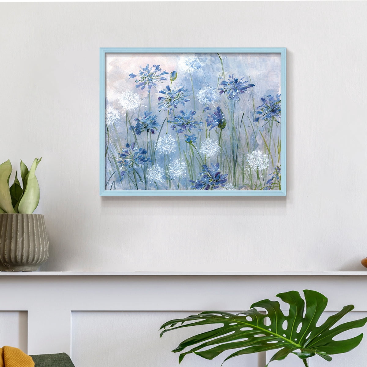 Dandelion and Agapanthus by Sally Swatland - Restickable Framed Giclée Print