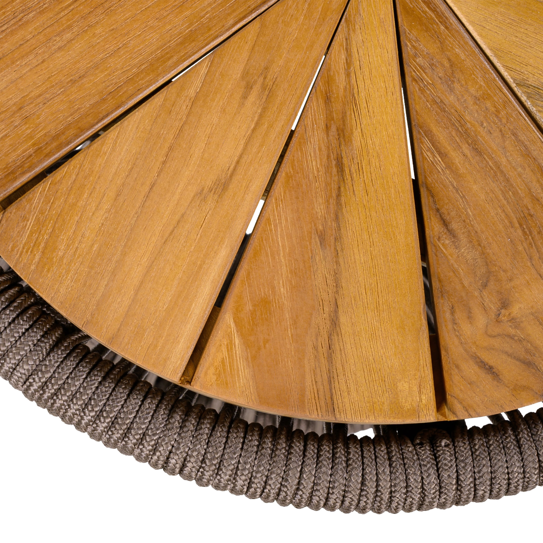 Christopher Knight Home Small Outdoor Side Table, Woven Rope Patio End Table, Dark Gray + Teak