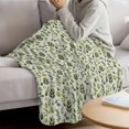 thumbnail image 3 of Green Leaves Blanket Soft Cozy Warm Throw Blanket for Couch, Plush Fuzzy Flannel Fleece Blankets for Sofa, Pastoral Rustic Botanical Plant Beige Bed Blankets Lightweight Gifts for Women, 30"x40", 3 of 9