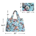 thumbnail image 4 of Wrapables Eco-Friendly Large Nylon Reusable Shopping Bag, Roses on Blue, 4 of 7