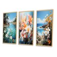 thumbnail image 3 of Designart "Lakeside Plumeria Paradise" Floral & Botanical Framed Wall Art Set Of 3 - White Plumeria Frame Gallery Set For Office Decor, 3 of 7