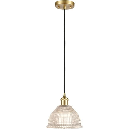

Satin Gold Tone Mini Pendants 8 Wide Steel/Cast Brass/Glass Medium Base LED 1 Light Fixture
