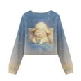thumbnail image 7 of Xoenoiee Sheep Star Print Girls Crop Top Casual Long Sleeve Pullover Tops Kids Loose Fit Sweatshirt Sweaters Comfy Fall Clothes, 11-12 Years, 7 of 7
