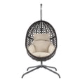 thumbnail image 2 of Afuera Living Indoor/Outdoor Wicker Hanging Egg Chair in Sand/Brown, 2 of 5