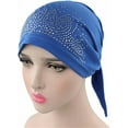 thumbnail image 4 of Qhome Womens Rhinestone Head Scarf Head Wrap Chemo Cap Spandex Bandana Du Rag, 4 of 7