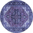 thumbnail image 1 of Ahgly Company Indoor Round Persian Blue Traditional Area Rugs, 5' Round, 1 of 4
