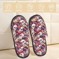 thumbnail image 2 of Bixox Men's Women's Skull record artist Patterned Plush House Slippers, Memory Foam Slippers, Indoor and Outdoor Warm Plush Bedroom Shoes, Soft Flat Sole, Comfortable and Non-slip, 2 of 5