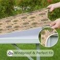thumbnail image 6 of Beige Sunflower Small Flower Pattern Square Fitted Tablecloth with Elastic Edge,Square Table Cover,Washable Elastic Table Cover for Home Kitchen Party Decor 34"x34", 6 of 6