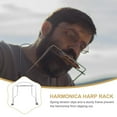 thumbnail image 3 of RUNROTOO 10holes Harmonica Neck Holder Harp Rack For Hands Playing Lightweight And Comfortable Fits Mouth Organs Silver, 3 of 8