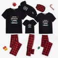 thumbnail image 3 of Pijamas familiares a juego de Navidad, Antler, Feliz Navidad, Ya, Animal sucio, negro, corto, conjunto, 3 of 3