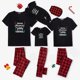 thumbnail image 1 of Pijamas familiares a juego de Navidad, Antler, Feliz Navidad, Ya, Animal sucio, negro, corto, conjunto, 1 of 3