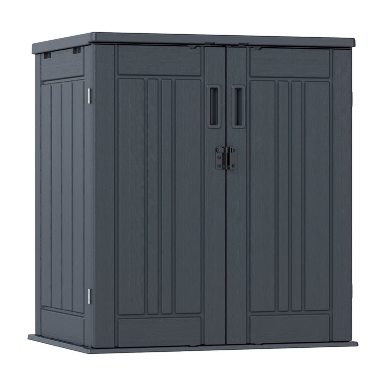 ZYJOYY Resin Outdoor Storage Cabinet, 15 Cu Ft Lockable Waterproof