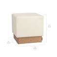 thumbnail image 2 of Seville Classics The Vineyard Collection Cork Storage Ottoman Cushioned Fabric, Padded Seat for Bedroom, Dorm, Loft, Living Room, Entryway, Hallway, Cream, 15" Cube, 2 of 6