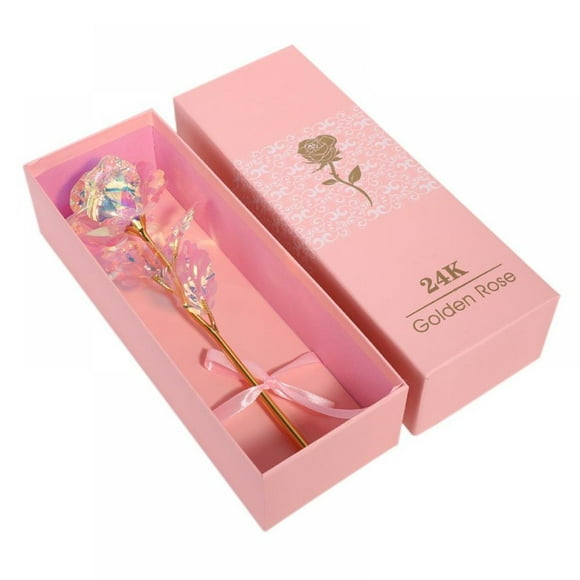 MesaSe Pink Rose Gift for Her Anniversary 24K Gold Rose Dipped Fresh Everlasting Artificial Flowers Present Romantic Women Valentines Day Love Gift for Her Wife Girlfriend Spouse Mother