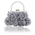 thumbnail image 6 of Women's Rose Wristlet Evening Bag, Floral Handheld Purse for Bridal and Bridesmaid, Compact Formal Clutch for Weddings, Proms, and Parties, 6 of 8