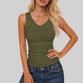 thumbnail image 2 of TAGOLD Womens Round-Neck Tank Top Solid Color Rib Knit Sleeveless V Neck Casual Tank Top, 2 of 5