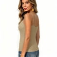 thumbnail image 6 of Womens Lace Eyelet Camisole Built-In Bra Spaghetti Strap Tank Tops with Pads for Casual Layering Daily Wear Khaki Womens Tank Tops Loose XL, 6 of 7
