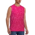 thumbnail image 2 of Kdxio Rose Red Glitter for Men's Muscle T-shirt,Sleeveless for Workout Running Athletic Gym Lounge Casual, 2 of 5