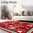 thumbnail image 2 of ODIKA 6'x9' Machine Washable Non-Slip Area Rug, Winter Celebration Hook Stitching Kit with Jolly Seasonal Designs High Traffic Rug with Pad, Red, 745454, 2 of 8