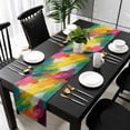thumbnail image 3 of Colorful Pigment Table Runner 70 Inches Long, Abstract Color Block Oil Painting Kitchen Coffee Dining Table Decoration for Home Party Birthday Wedding Home Decor 13x70 Inches, 3 of 8