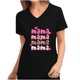 thumbnail image 1 of Mujeres de manga corta con cuello en V Tops Uniforme Día de la madre Impreso Bolsillos Blusa Enfermería Pompotops  hkajfhjk465115, 1 of 4