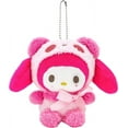 Sanrio Cartoon Panda Transformed Into My Melody Plush Toy 12cm, Pillows