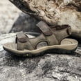thumbnail image 6 of Hicooer GOOHIK Men's Leather Sandals Hiking Outdoor Water Beach Sports Mens Sandals for Summer with Open Toe Adjustable Straps Dark Brown, 6 of 8