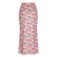thumbnail image 3 of Njagoc3 Womens High-Waisted Pink Paisley Print Midi Skirt for Artistic Casual & Daily Wear, 3 of 5
