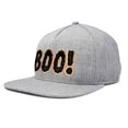 thumbnail image 3 of DALIX Boo! Halloween Hat Mens Womens Flat Bill Snapback Cap in Black Light Gray, 3 of 7