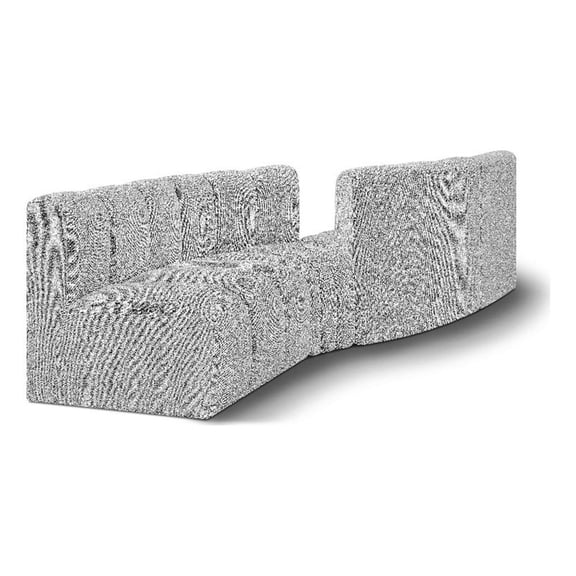 Meridian Furniture Arc Grey Boucle Fabric Modular Sectional