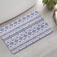 thumbnail image 2 of Pink and Blue Diamond Shaped Boho Pattern Bathroom Rugs Mat,Non Slip Microfiber Bathroom Rug,Rubber Backing,Soft Bathroom Mats for Bathroom Floor,Tub and Shower,17x27in(43x68cm), 2 of 5
