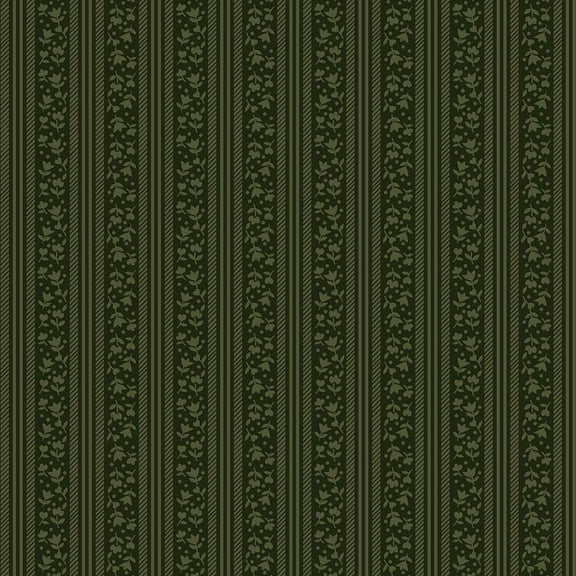 Blank Quilting Abby's Treasures Tulip Stripe Green Cotton Reproduction Fabric By The Yard
